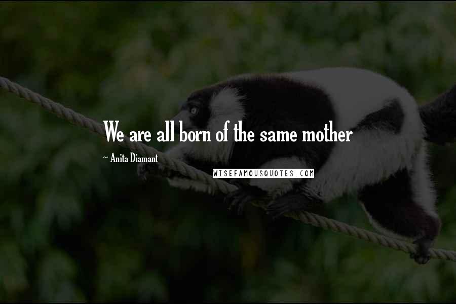 Anita Diamant Quotes: We are all born of the same mother