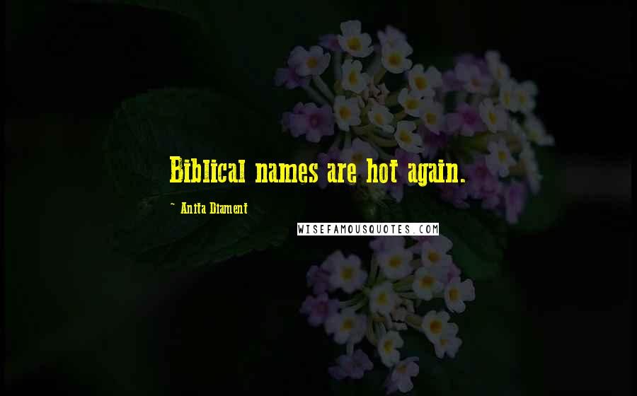 Anita Diament Quotes: Biblical names are hot again.