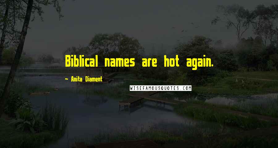 Anita Diament Quotes: Biblical names are hot again.