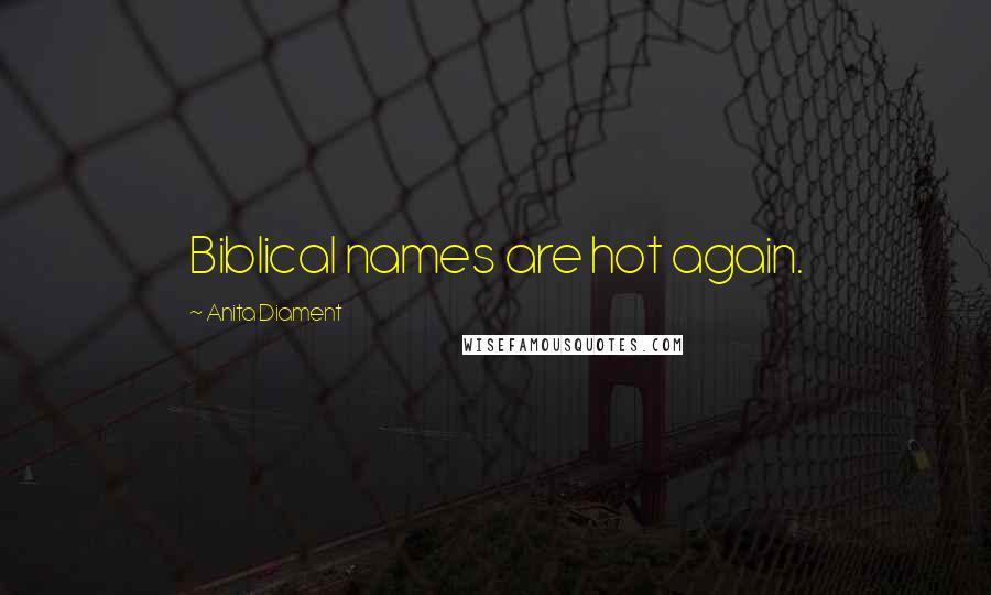 Anita Diament Quotes: Biblical names are hot again.