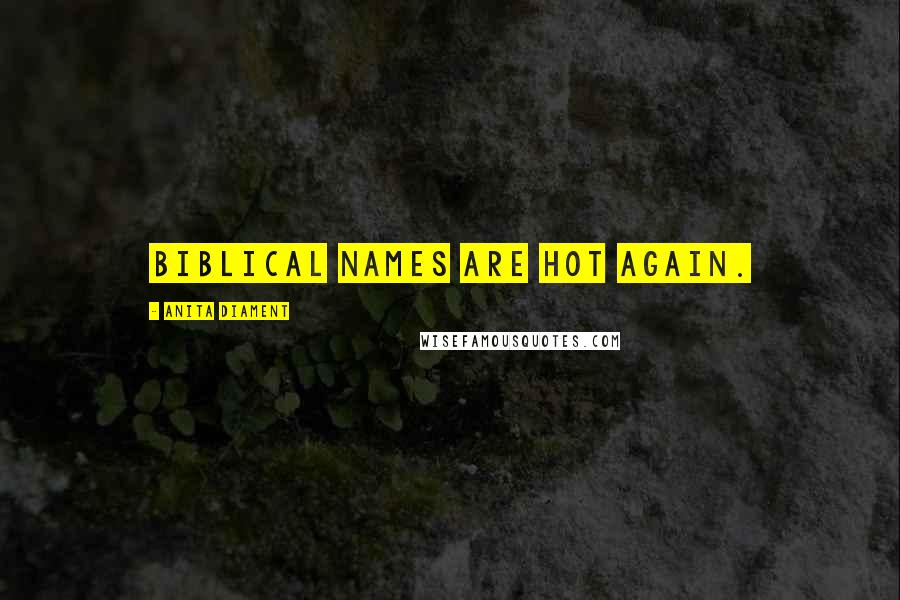 Anita Diament Quotes: Biblical names are hot again.