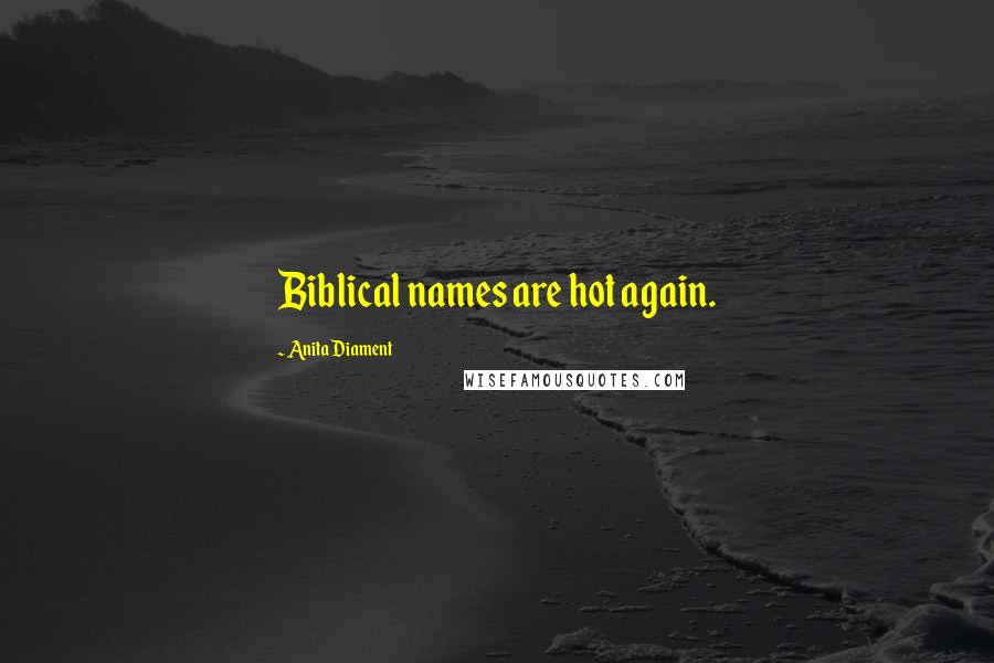 Anita Diament Quotes: Biblical names are hot again.