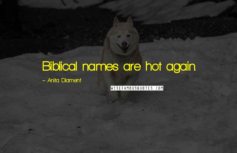 Anita Diament Quotes: Biblical names are hot again.