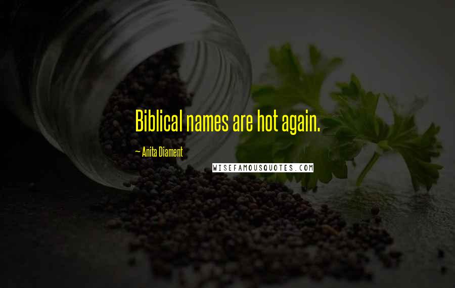 Anita Diament Quotes: Biblical names are hot again.