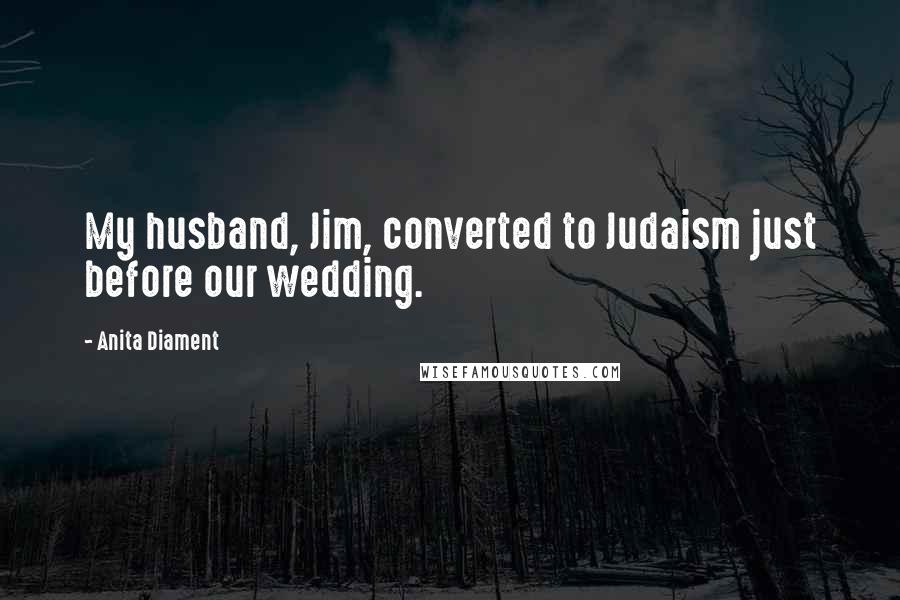 Anita Diament Quotes: My husband, Jim, converted to Judaism just before our wedding.