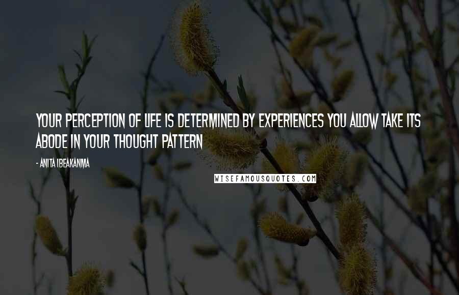 Anita Ibeakanma Quotes: Your perception of life is determined by experiences you allow take its abode in your thought pattern