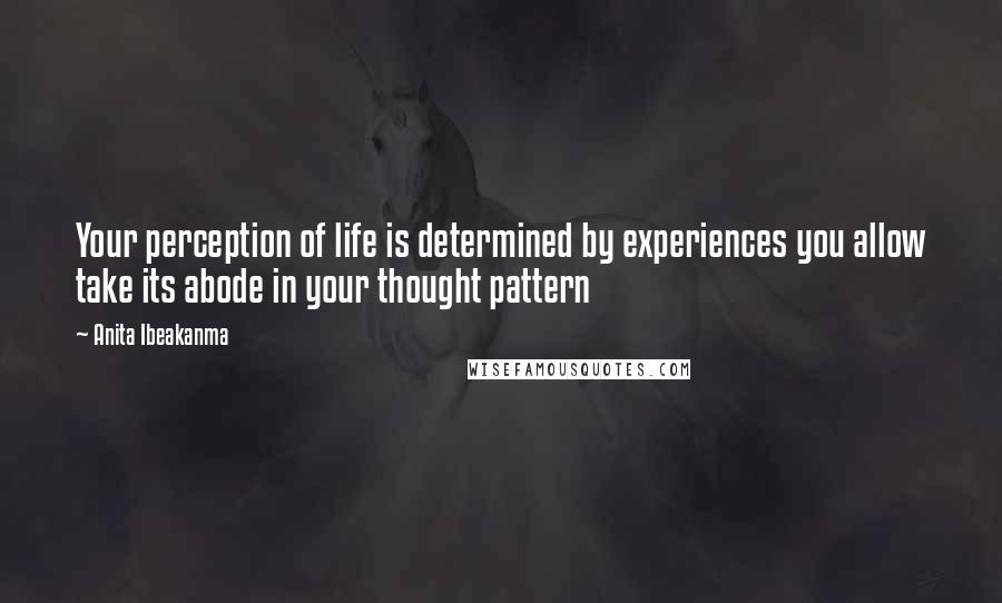 Anita Ibeakanma Quotes: Your perception of life is determined by experiences you allow take its abode in your thought pattern