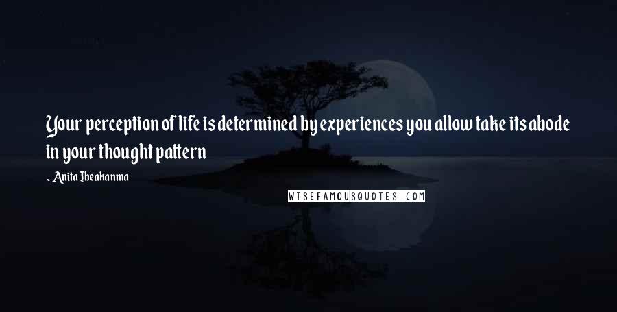 Anita Ibeakanma Quotes: Your perception of life is determined by experiences you allow take its abode in your thought pattern