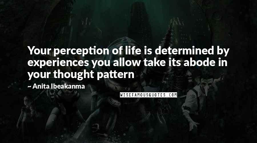 Anita Ibeakanma Quotes: Your perception of life is determined by experiences you allow take its abode in your thought pattern