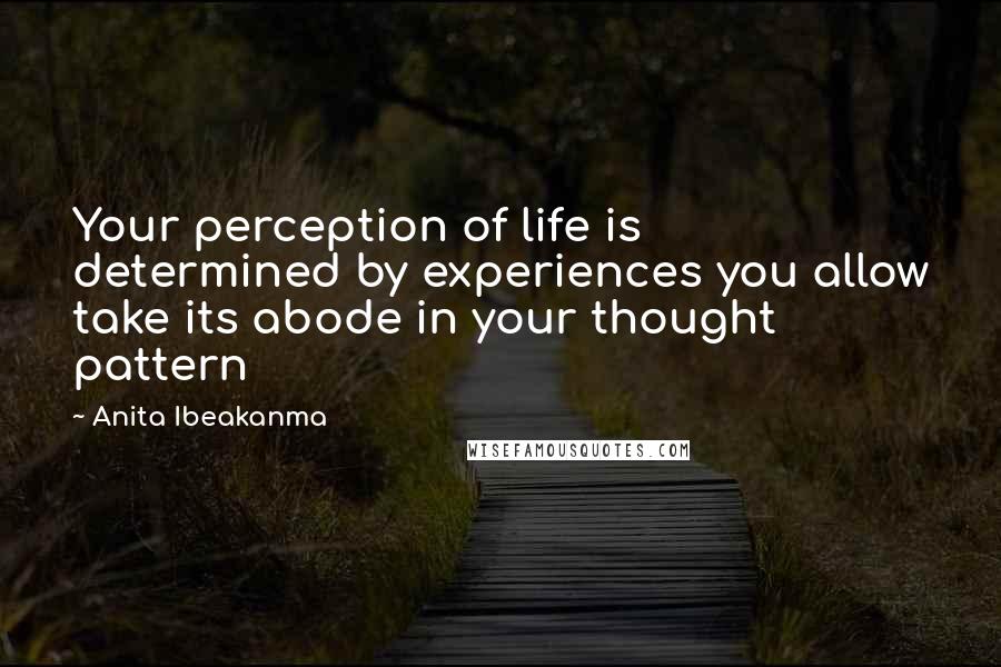 Anita Ibeakanma Quotes: Your perception of life is determined by experiences you allow take its abode in your thought pattern