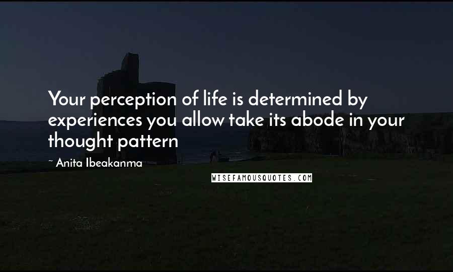 Anita Ibeakanma Quotes: Your perception of life is determined by experiences you allow take its abode in your thought pattern