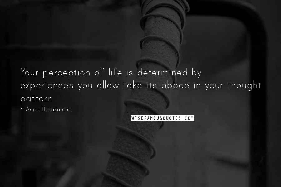 Anita Ibeakanma Quotes: Your perception of life is determined by experiences you allow take its abode in your thought pattern