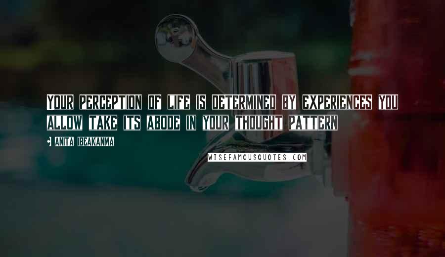 Anita Ibeakanma Quotes: Your perception of life is determined by experiences you allow take its abode in your thought pattern