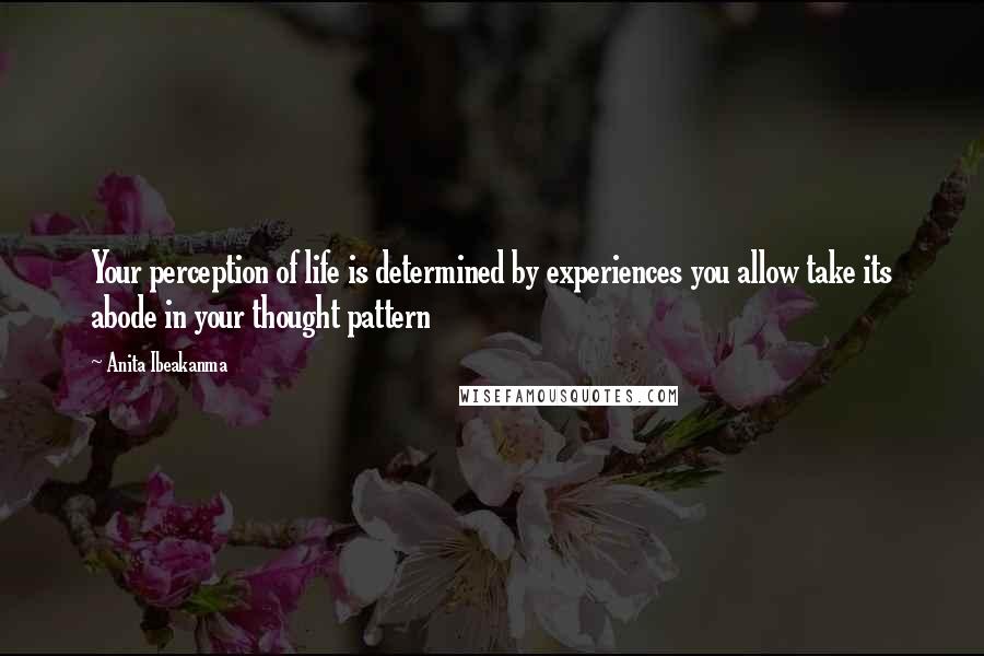 Anita Ibeakanma Quotes: Your perception of life is determined by experiences you allow take its abode in your thought pattern