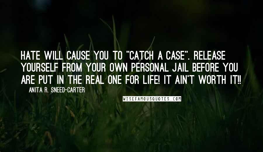 Anita R. Sneed-Carter Quotes: Hate will cause you to "catch a case". Release yourself from your own personal jail before you are put in the real one for life! It ain't worth it!!