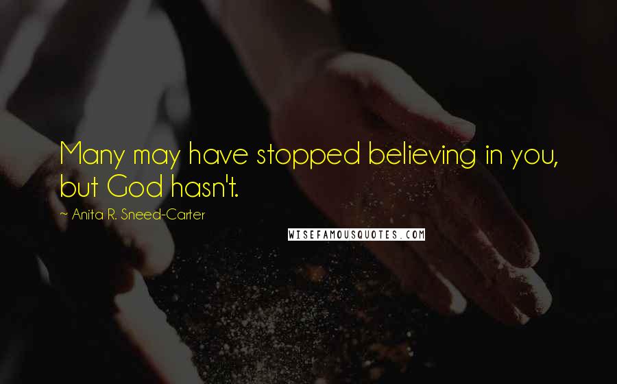 Anita R. Sneed-Carter Quotes: Many may have stopped believing in you, but God hasn't.