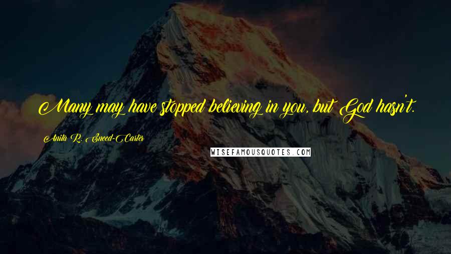 Anita R. Sneed-Carter Quotes: Many may have stopped believing in you, but God hasn't.