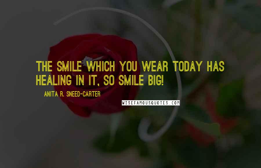 Anita R. Sneed-Carter Quotes: The smile which you wear today has healing in it, so smile BIG!