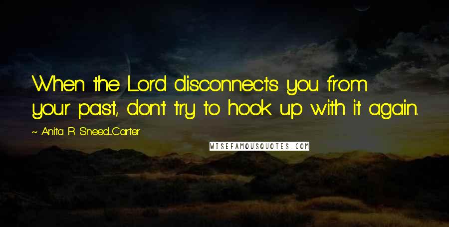 Anita R. Sneed-Carter Quotes: When the Lord disconnects you from your past, don't try to hook up with it again.