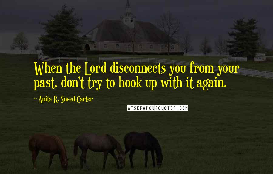 Anita R. Sneed-Carter Quotes: When the Lord disconnects you from your past, don't try to hook up with it again.
