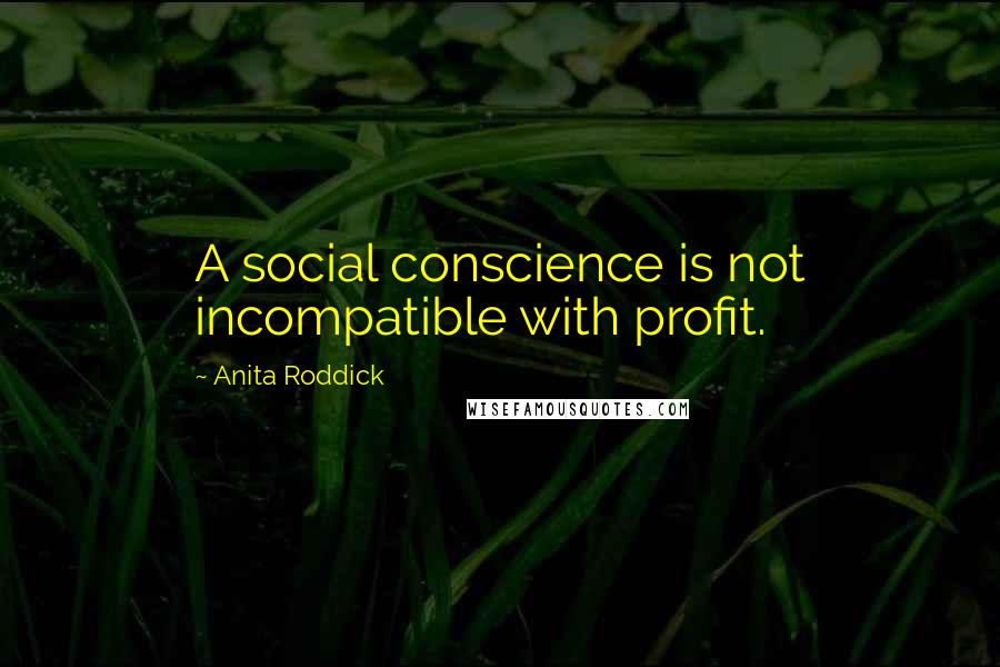 Anita Roddick Quotes: A social conscience is not incompatible with profit.