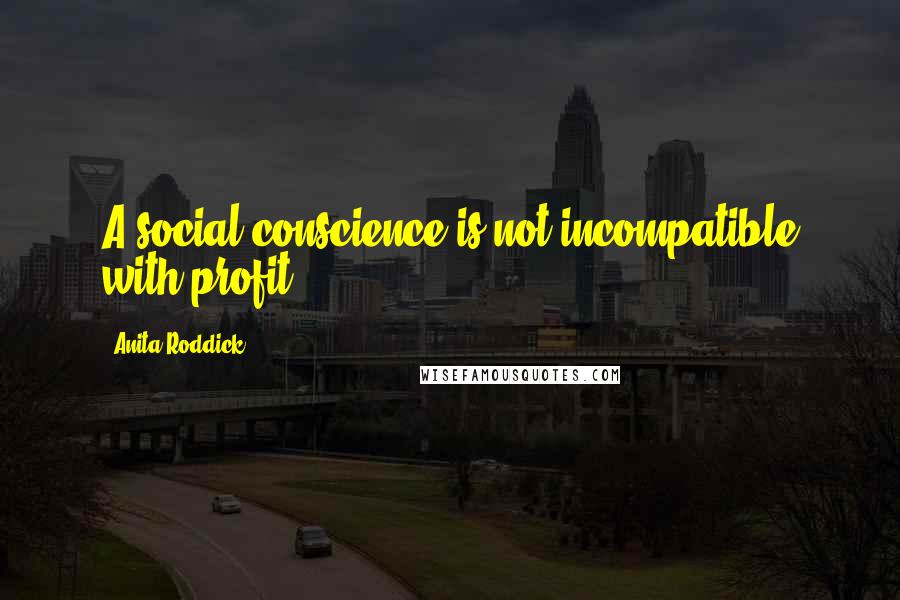 Anita Roddick Quotes: A social conscience is not incompatible with profit.