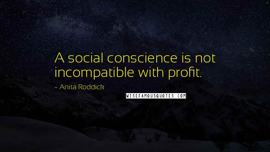 Anita Roddick Quotes: A social conscience is not incompatible with profit.