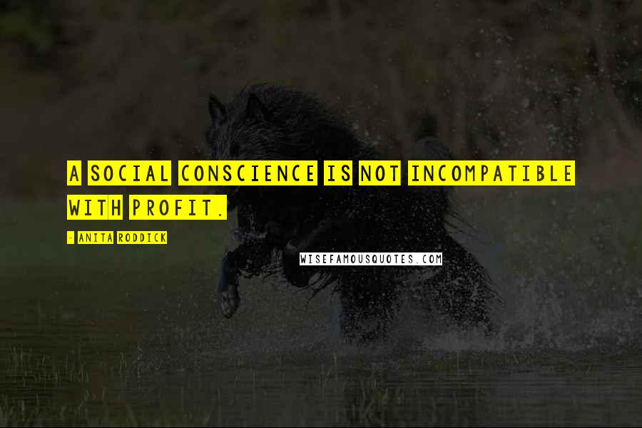 Anita Roddick Quotes: A social conscience is not incompatible with profit.