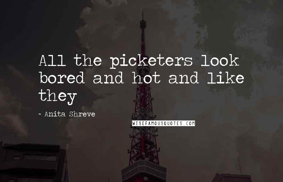 Anita Shreve Quotes: All the picketers look bored and hot and like they