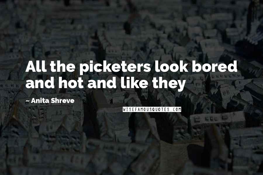 Anita Shreve Quotes: All the picketers look bored and hot and like they