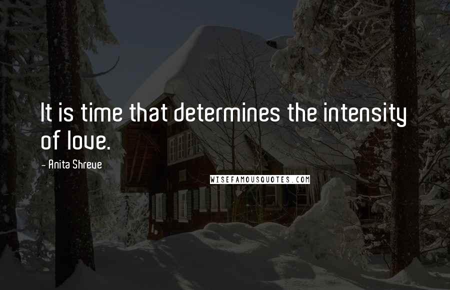 Anita Shreve Quotes: It is time that determines the intensity of love.