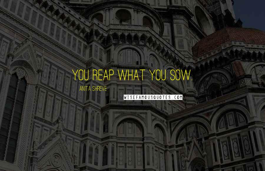 Anita Shreve Quotes: You reap what you sow.