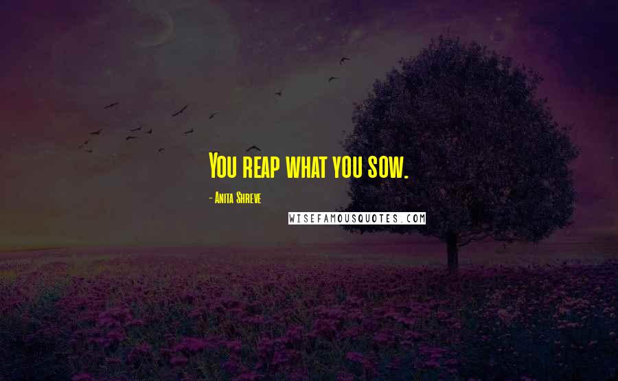 Anita Shreve Quotes: You reap what you sow.