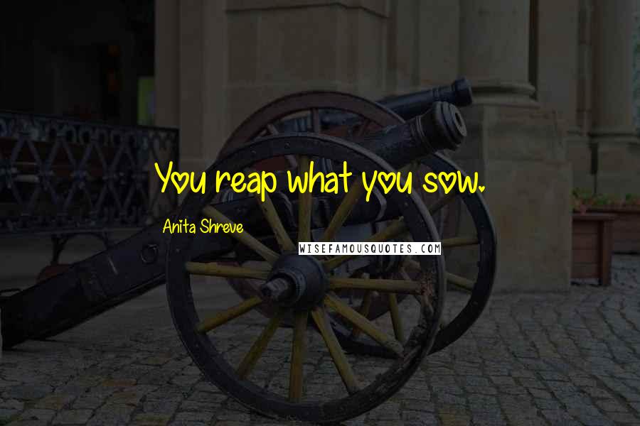 Anita Shreve Quotes: You reap what you sow.