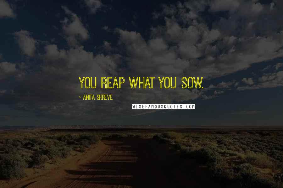 Anita Shreve Quotes: You reap what you sow.