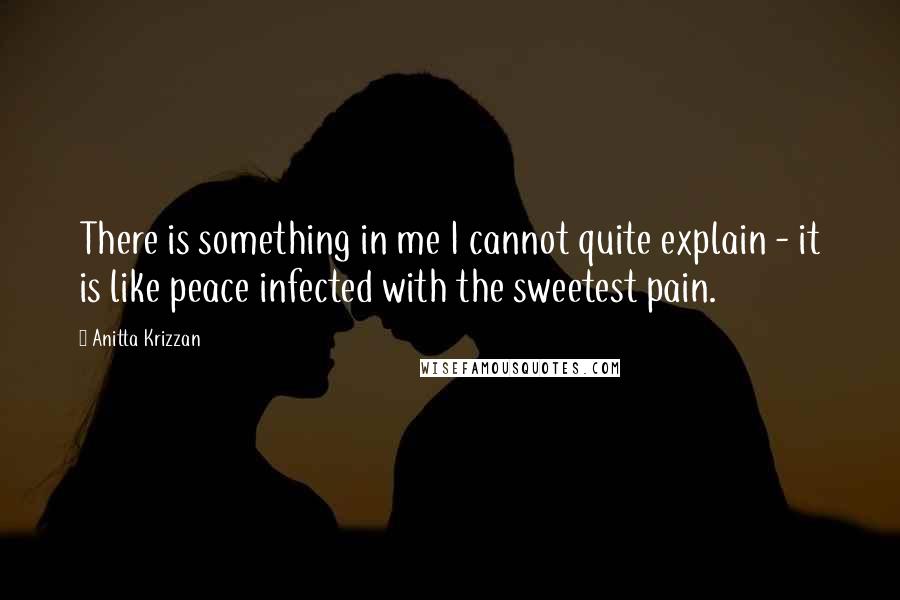 Anitta Krizzan Quotes: There is something in me I cannot quite explain - it is like peace infected with the sweetest pain.