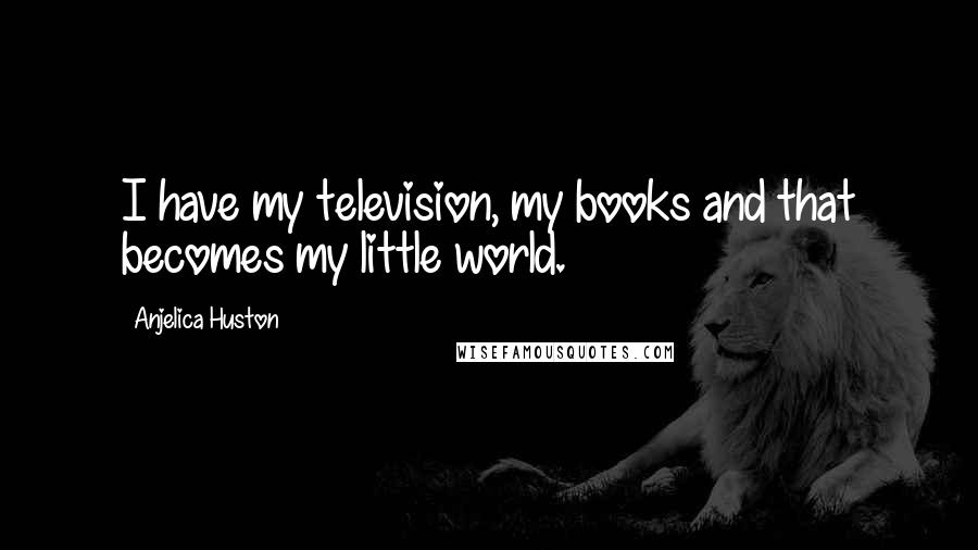 Anjelica Huston Quotes: I have my television, my books and that becomes my little world.