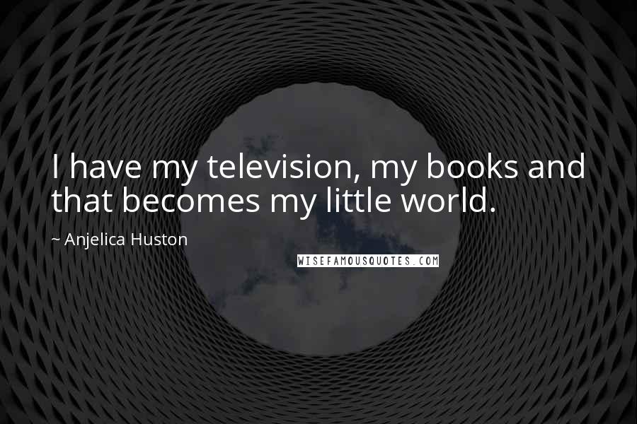 Anjelica Huston Quotes: I have my television, my books and that becomes my little world.