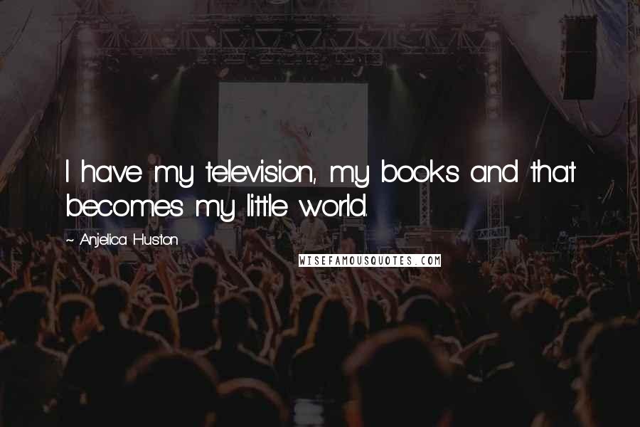 Anjelica Huston Quotes: I have my television, my books and that becomes my little world.