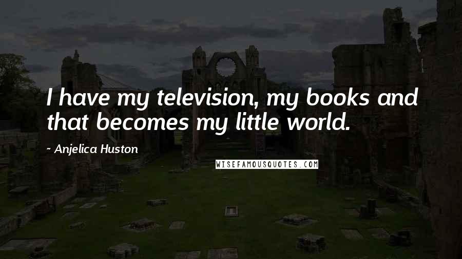 Anjelica Huston Quotes: I have my television, my books and that becomes my little world.