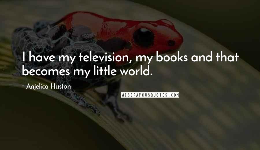 Anjelica Huston Quotes: I have my television, my books and that becomes my little world.