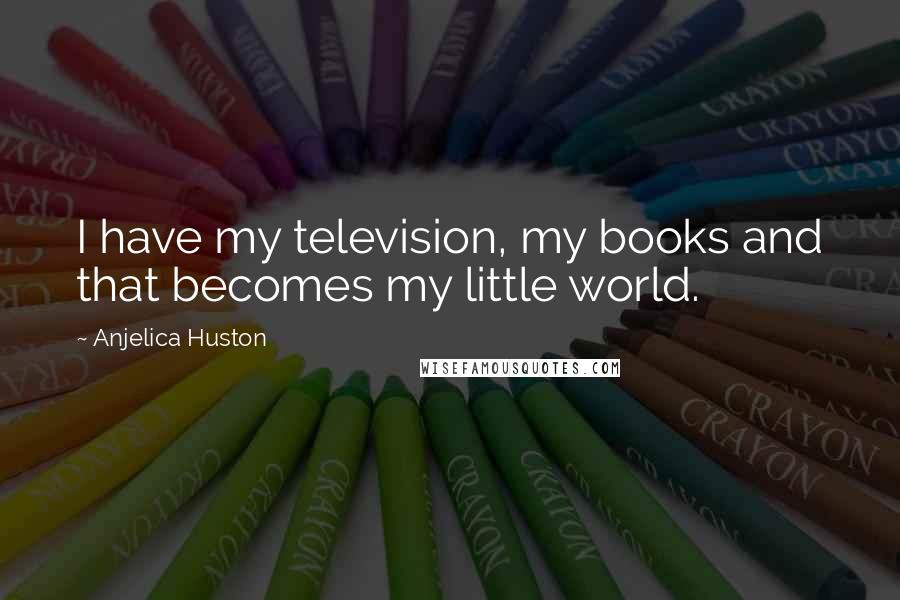 Anjelica Huston Quotes: I have my television, my books and that becomes my little world.