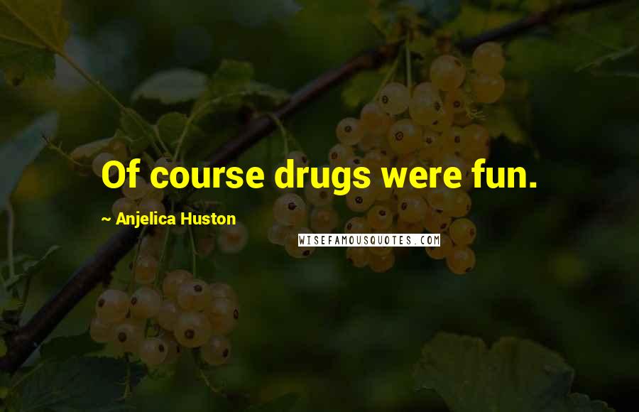 Anjelica Huston Quotes: Of course drugs were fun.