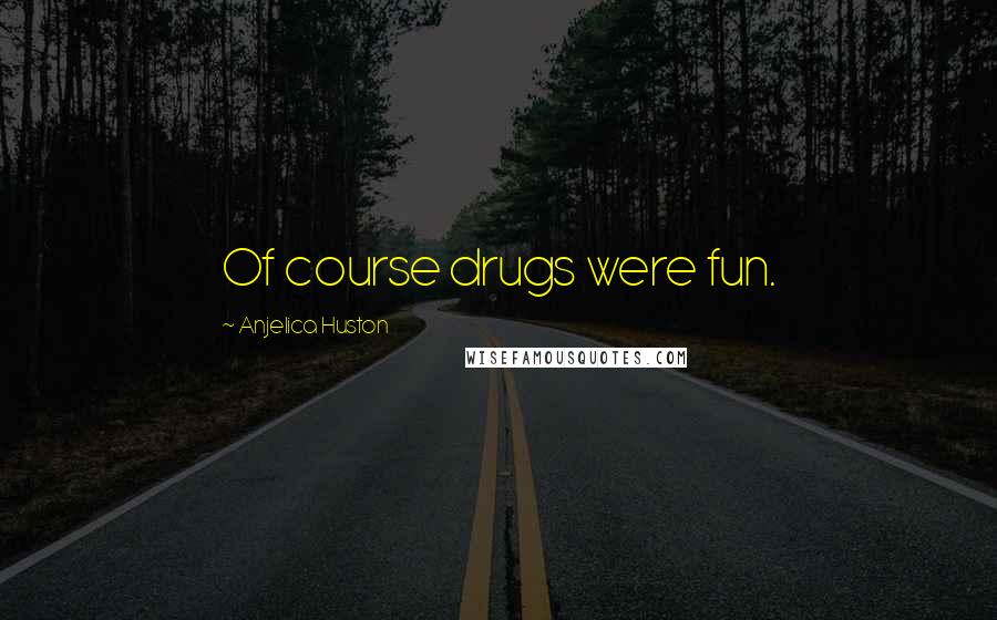 Anjelica Huston Quotes: Of course drugs were fun.