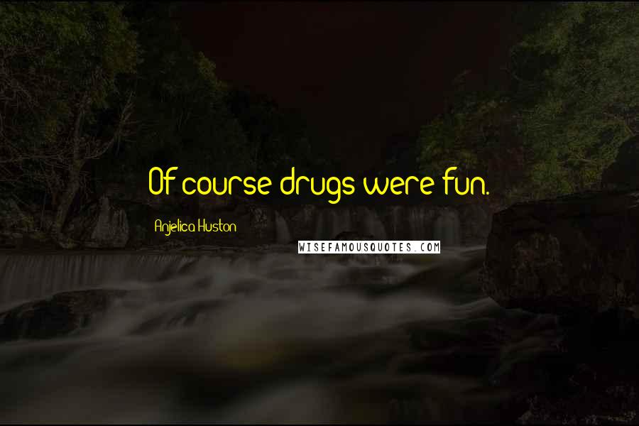 Anjelica Huston Quotes: Of course drugs were fun.