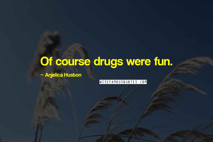 Anjelica Huston Quotes: Of course drugs were fun.
