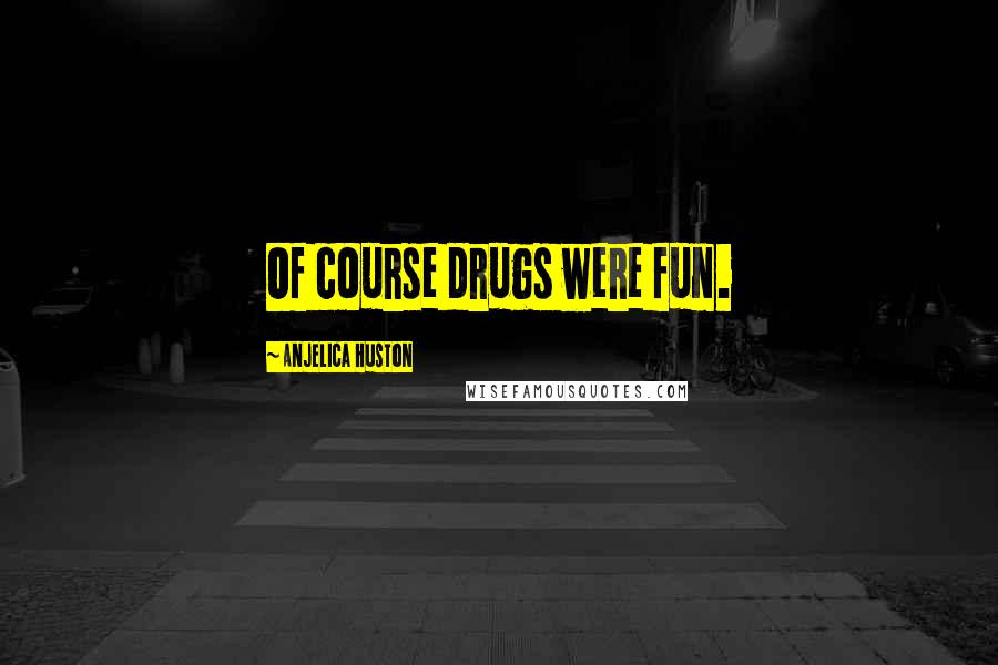 Anjelica Huston Quotes: Of course drugs were fun.