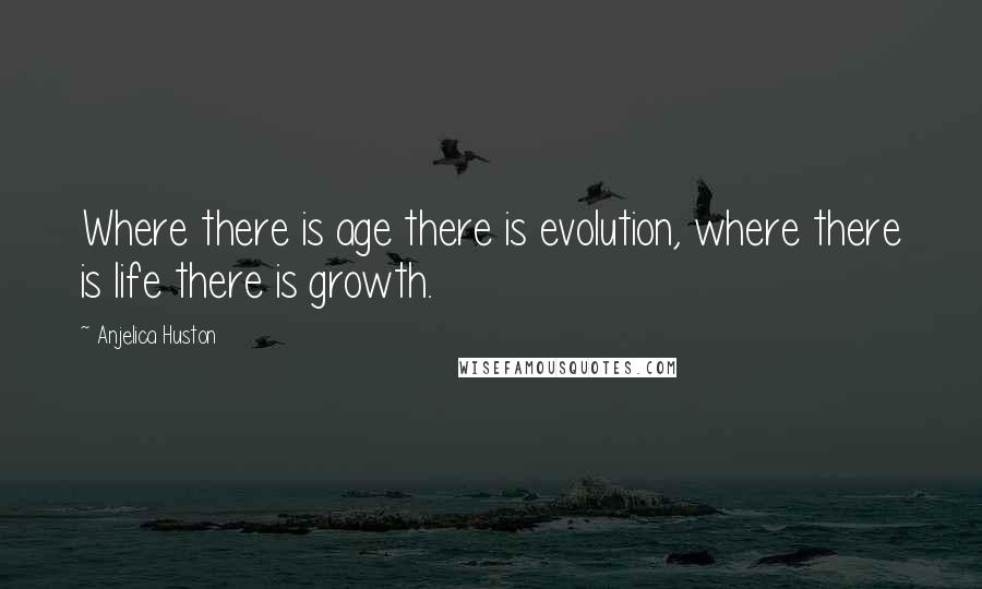 Anjelica Huston Quotes: Where there is age there is evolution, where there is life there is growth.