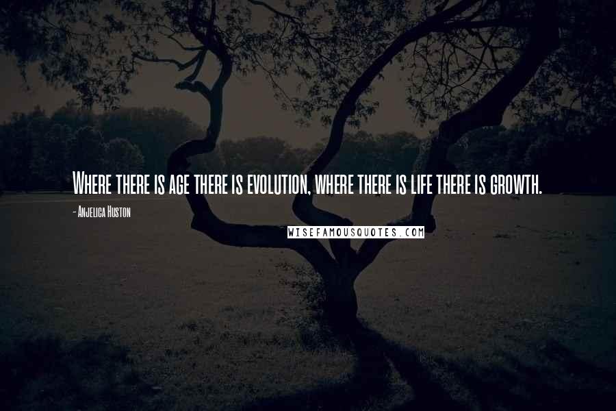 Anjelica Huston Quotes: Where there is age there is evolution, where there is life there is growth.