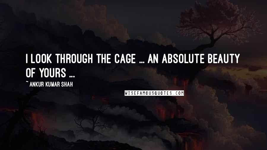 Ankur Kumar Shah Quotes: I look through the cage ... an absolute beauty of yours ...